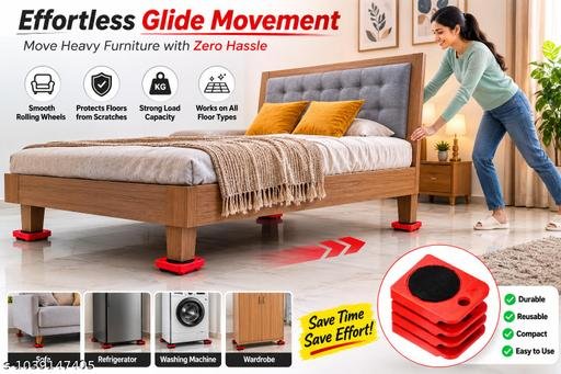 Heavy Duty Furniture Mover Tool Set with 4 Moving Rollers